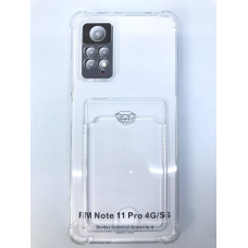 Чехол прозрачный противоударный с кармашком для карт на Redmi Note 11 Pro (4G/5G)