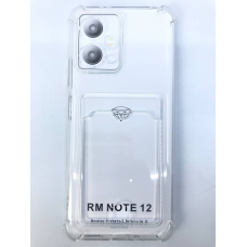 Чехол прозрачный противоударный с кармашком для карт на Redmi Note 12