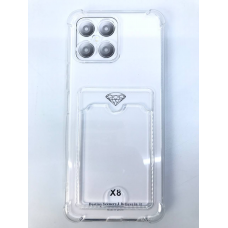 Чехол прозрачный противоударный с кармашком для карт на Honor X8
