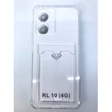 Чехол прозрачный противоударный с кармашком для карт на Realme 10 (4G)