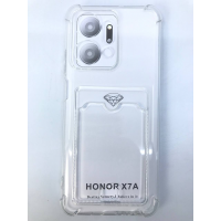 Чехол прозрачный противоударный с кармашком для карт на Honor X7A