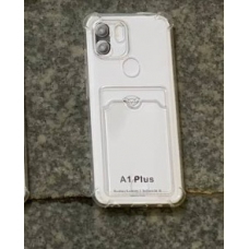 Чехол прозрачный противоударный с кармашком для карт на Xiaomi A1+