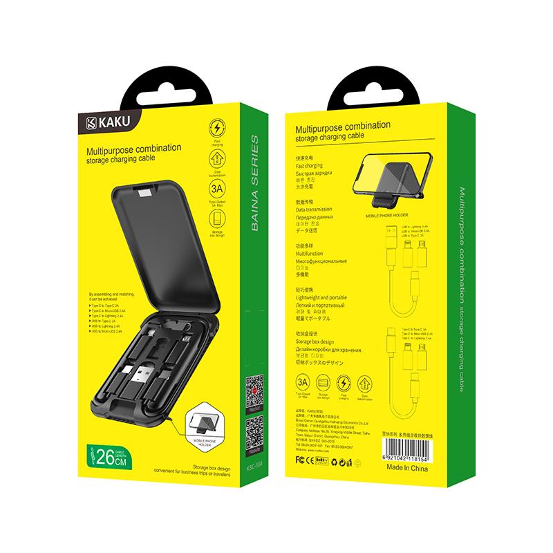 Кабель 3в1 KAKUSIGA KSC-558 (Черн.) Кабель 3в1 KAKUSIGA KSC-558 (Черн.)