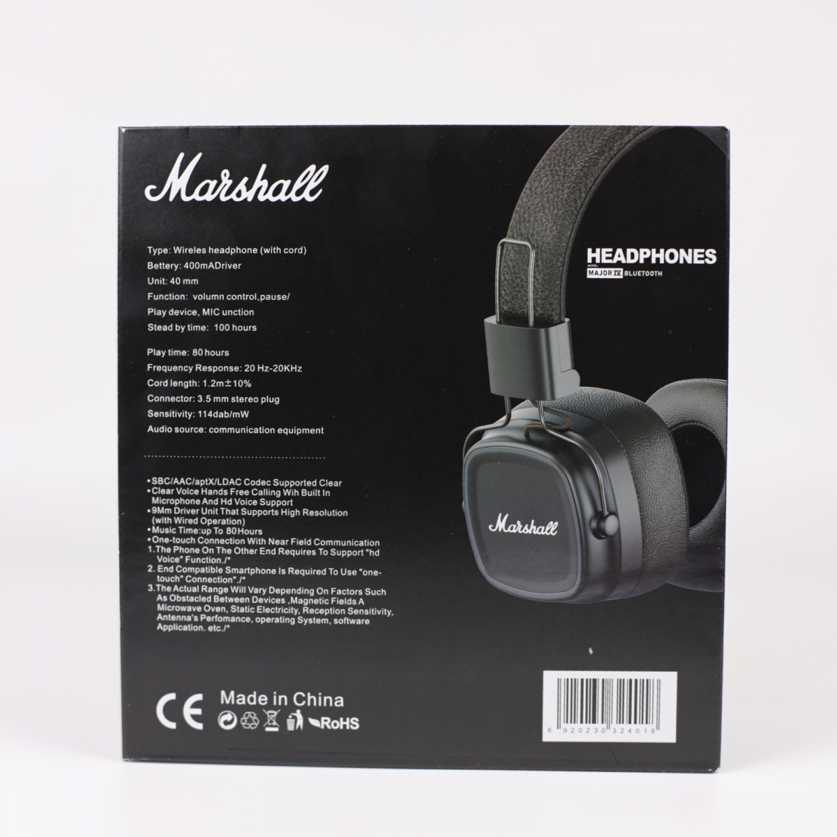 Беспроводные наушники Marshall Major IV (Маршал)
