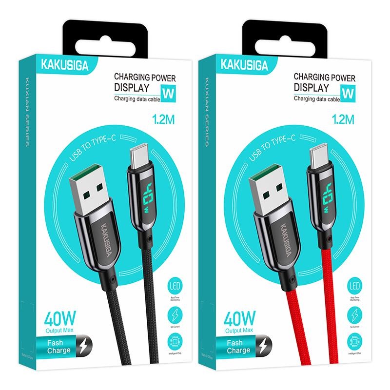 Кабель Type-C KAKUSIGA KSC-599 (Черн.Красн.) Кабель Type-C KAKUSIGA KSC-599 (Черн.Красн.)