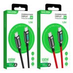 Кабель Type-C KAKUSIGA KSC-599 (Type-C to Type-C) (Черн.Красн.)