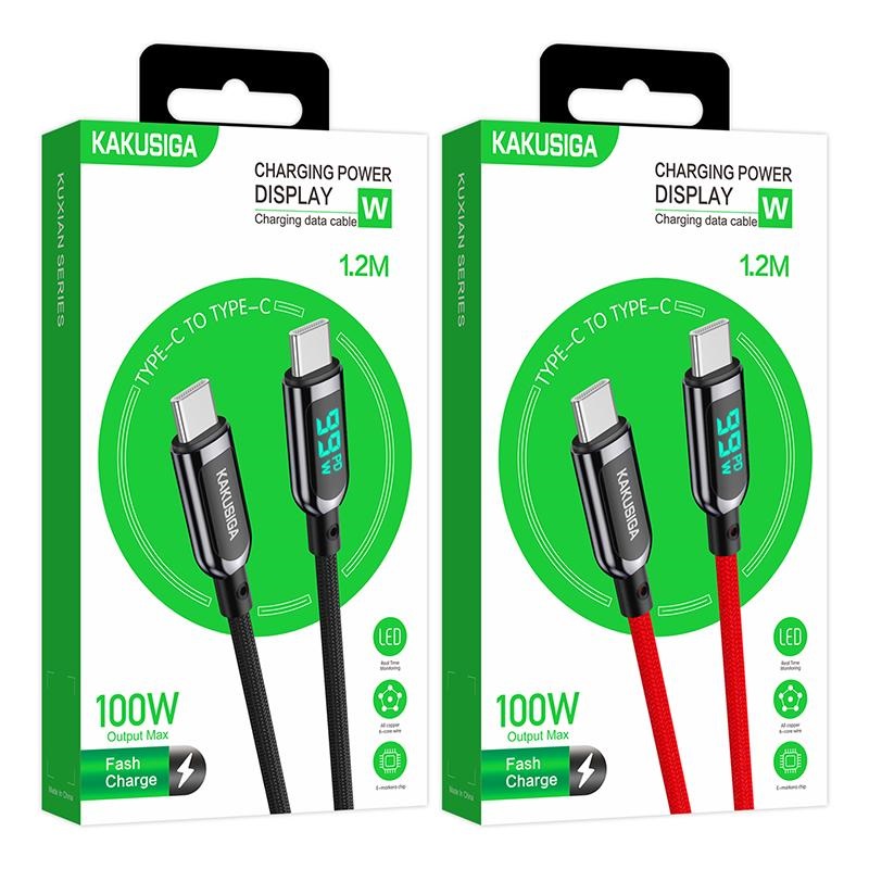 Кабель Type-C KAKUSIGA KSC-599 (Type-C to Type-C) (Черн.Красн.) Кабель Type-C KAKUSIGA KSC-599 (Type-C to Type-C) (Черн.Красн.)