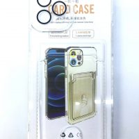 Чехол прозрачный противоударный с кармашком для карт на Iphone 13 Pro