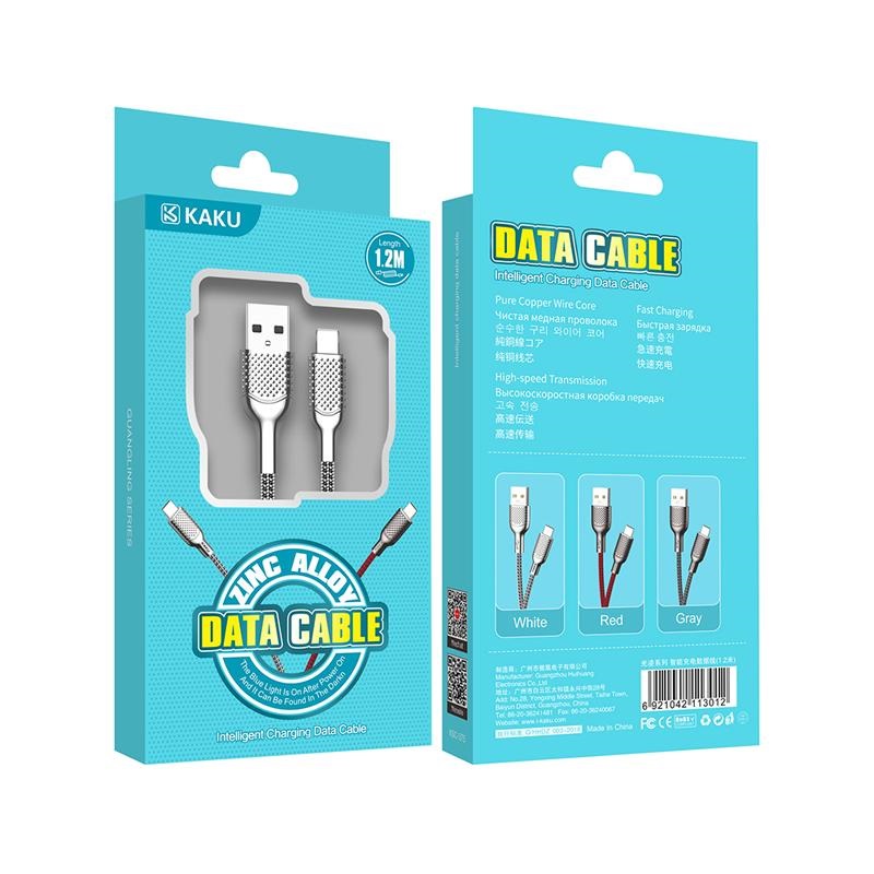 Кабель Type-C KAKUSIGA KSC-375 (Сер./Бел.) Кабель Type-C KAKUSIGA KSC-375 (Сер./Бел.)