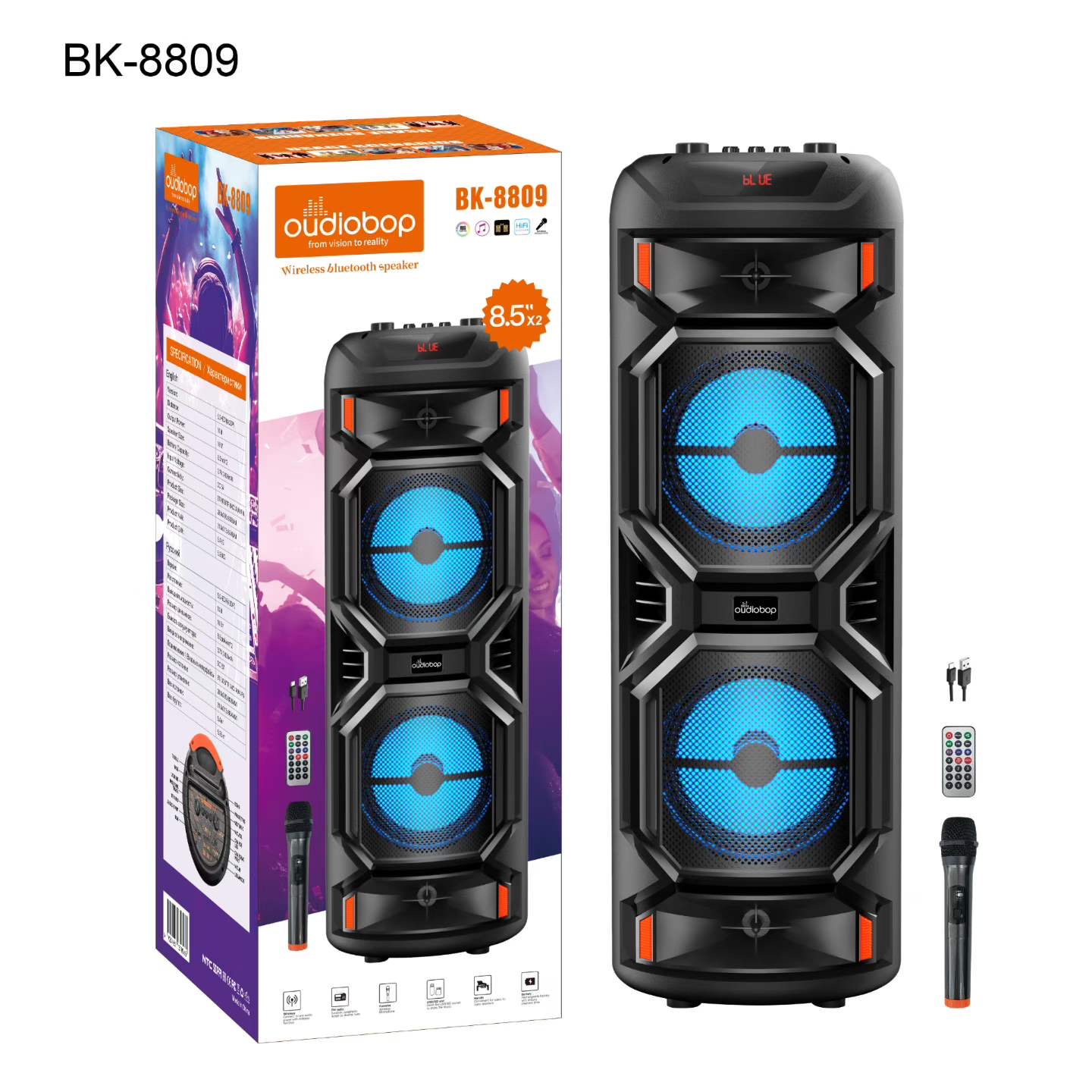 Акустическая колонка oudiobop BK-8809 Акустическая колонка oudiobop BK-8809