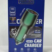 АЗУ SAINYOU CAR-03 (Блок) 38W/USB/Type-C