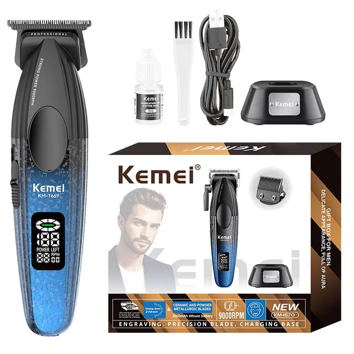 Машинка для стрижки волос Kemei KM-1669
