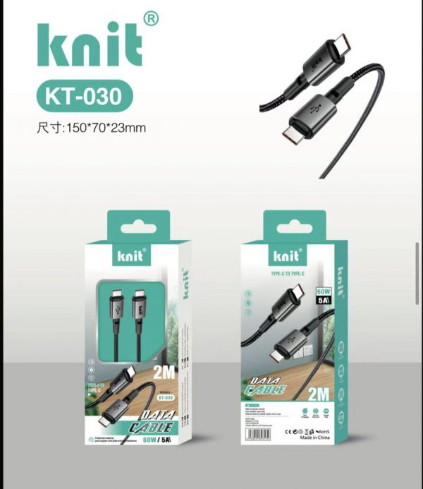 Кабель Type-C to Type-C Knit KT-030