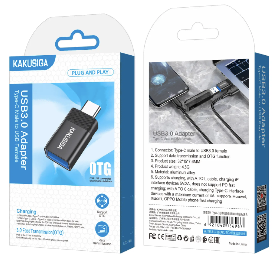 Переходник KAKUSIGA USB To Type-C KSC-1406