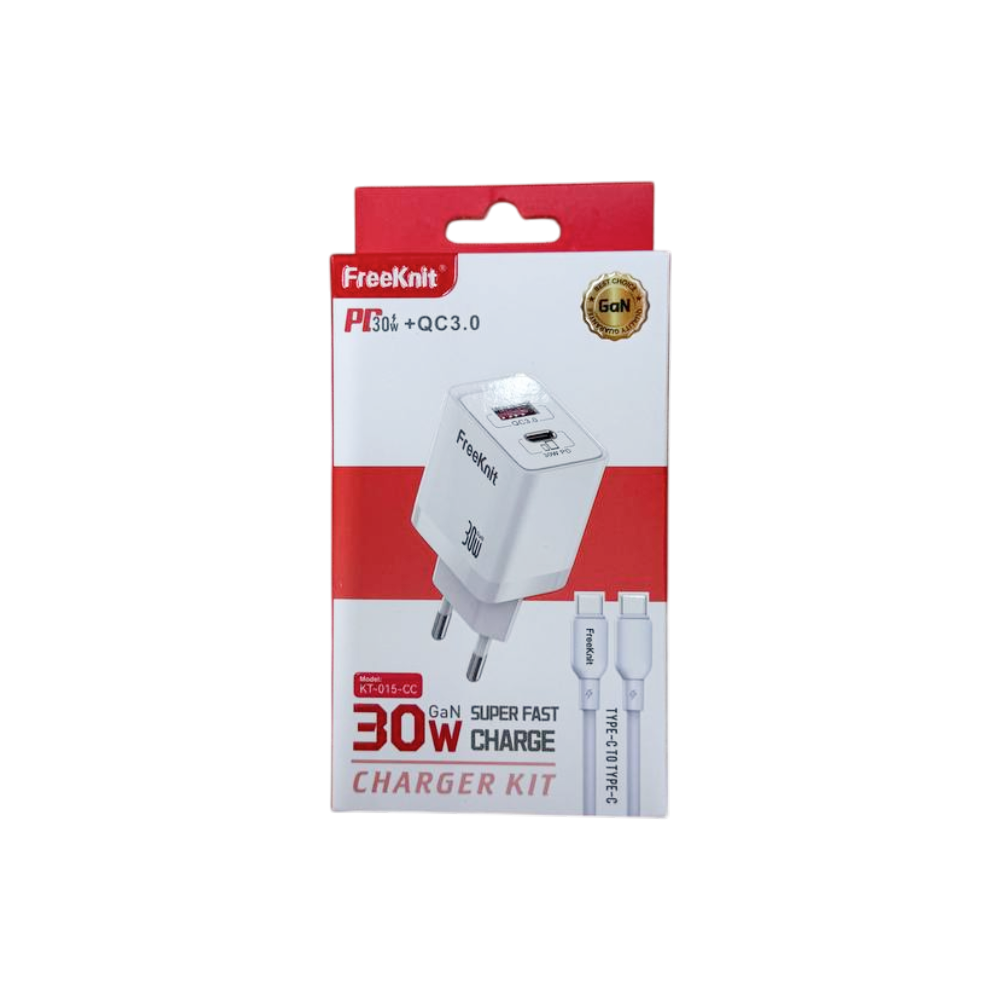 Блок freeknit 30w KT-015- Type-C To Type-C Блок freeknit 30w KT-015- Type-C To Type-C